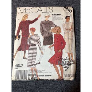 McCalls 3253 1987 Sewing Pattern For Misses Dress XSmall 80s
